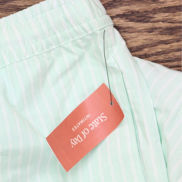 NWT State Of Day Printed Poplin Pajama Pants 100180269MS Tea Green Stripe 2XL - Picture 4 of 6